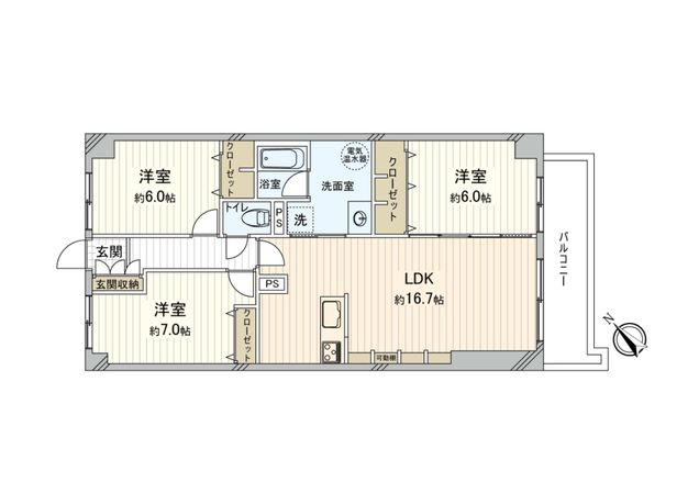 グリーンヴィラ琴似 A棟 間取図(平面図) グリーンヴィラ琴似 A棟 間取図(平面図)