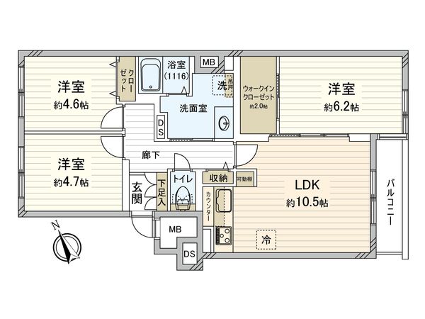 ナカビシグランドハイツ琴似 間取図(平面図) ナカビシグランドハイツ琴似 間取図(平面図)