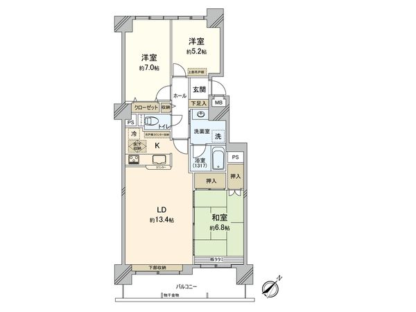 クリーンリバー西野パークコート Ⅰ 間取図(平面図)