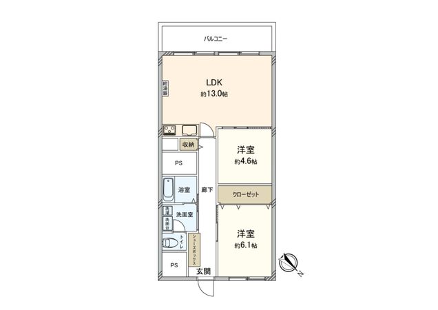 琴似コーポ 間取図(平面図)