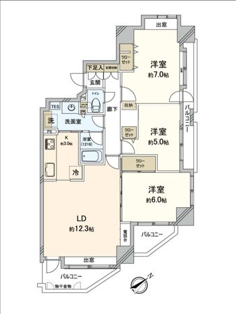 ヴィルヌーブ琴似2 間取図(平面図) ヴィルヌーブ琴似2 間取図(平面図)