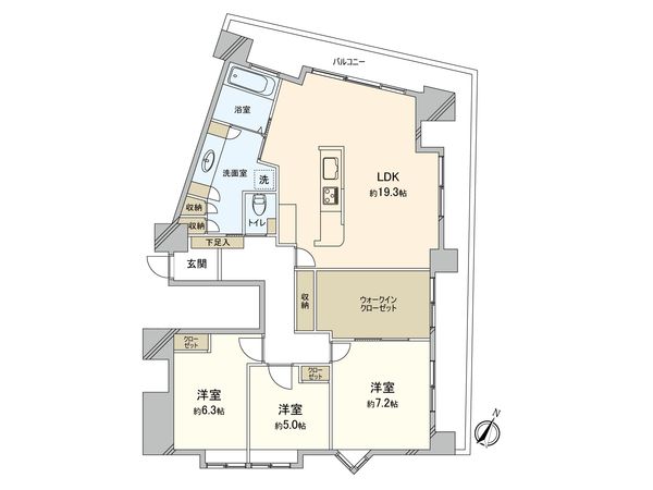 ベイシティガーデン小樽フロントC 間取図(平面図) ベイシティガーデン小樽フロントC 間取図(平面図)