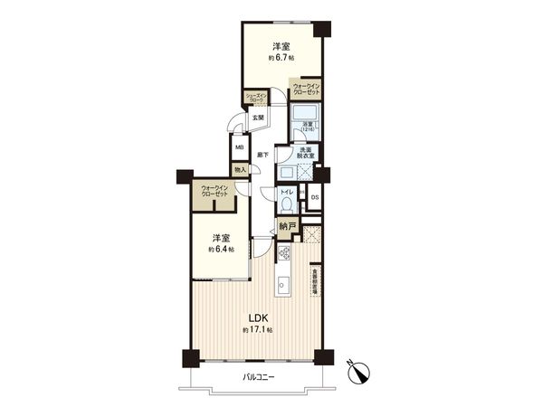 クリーンリバー新発寒 2 間取図(平面図) 間取図(平面図)
