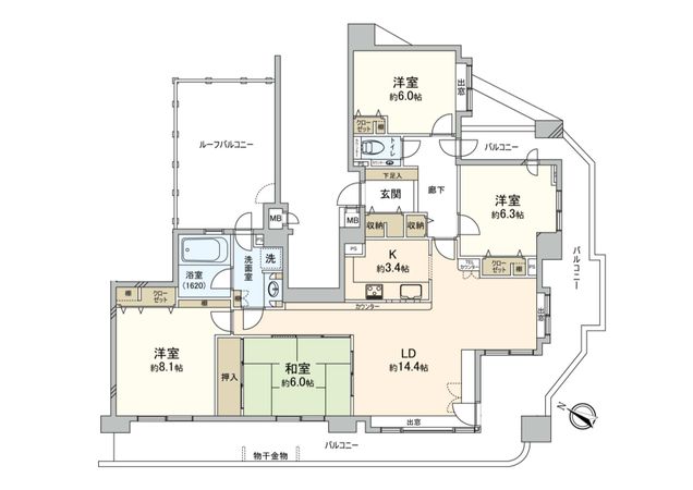 クリオ宮の沢壱番館 間取図(平面図) クリオ宮の沢壱番館 間取図(平面図)