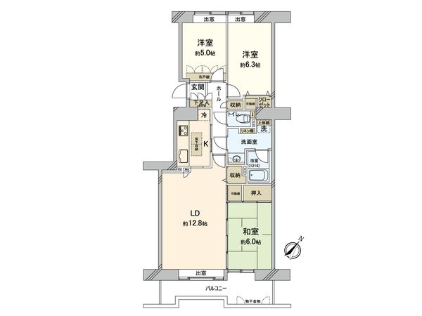 ヴィルヌーブ琴似 B棟 間取図(平面図) ヴィルヌーブ琴似 B棟 間取図(平面図)