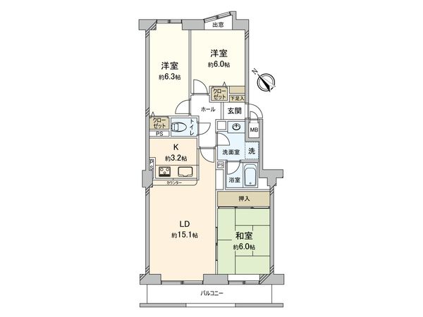 アークス北発寒公園 壱番館 間取図(平面図) アークス北発寒公園 壱番館 間取図(平面図)