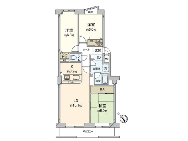 アークス北発寒公園 壱番館 間取図(平面図) アークス北発寒公園 壱番館 間取図(平面図)