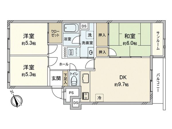 ナカビシグランドハイツ琴似 間取図(平面図) ナカビシグランドハイツ琴似 間取図(平面図)