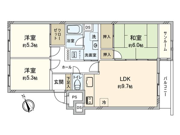 ナカビシグランドハイツ琴似 間取図(平面図) ナカビシグランドハイツ琴似 間取図(平面図)