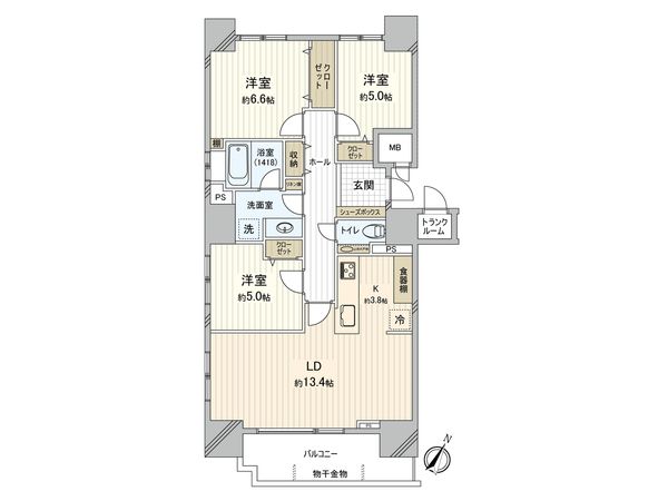 DIAPALACE花園公園通 間取図(平面図) DIAPALACE花園公園通 間取図(平面図)