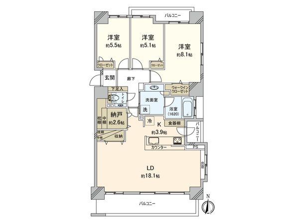 クリーンリバーフィネス発寒中央駅前 イースト 間取図(平面図) クリーンリバーフィネス発寒中央駅前 イースト 間取図(平面図)