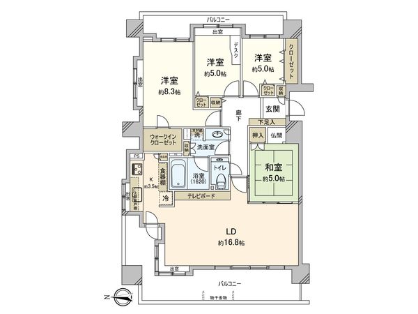 クリーンリバーフィネス手稲オーブ 間取図(平面図)