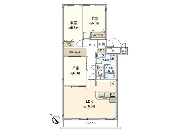 サーム八軒 間取図(平面図) サーム八軒 間取図(平面図)