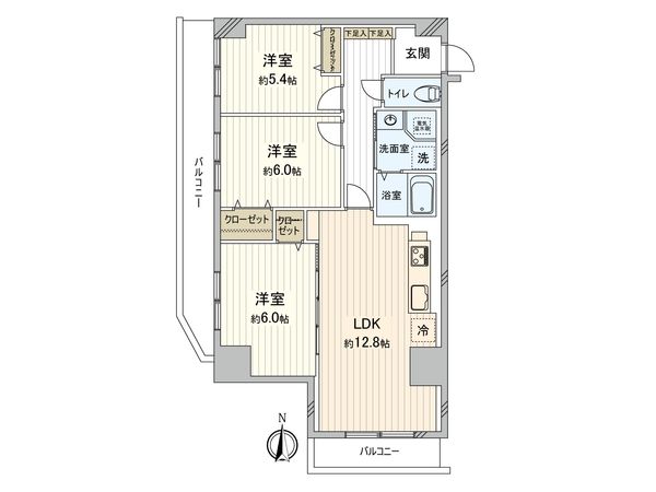 ライオンズマンション琴似第3 間取図(平面図) ライオンズマンション琴似第3 間取図(平面図)