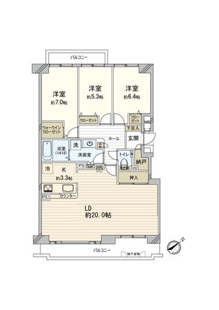 ロジェ琴似ステーション2 間取図(平面図) ロジェ琴似ステーション2 間取図(平面図)