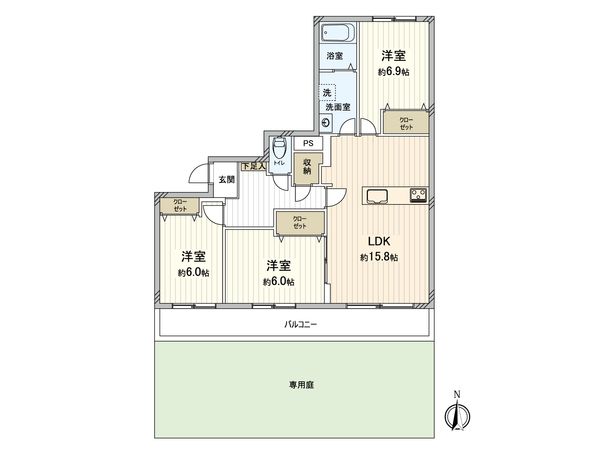 サーム発寒13条 間取図(平面図) 間取図(平面図)