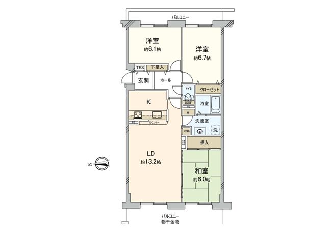 パシフィック星置西 壱番館 間取図(平面図) パシフィック星置西 壱番館 間取図(平面図)