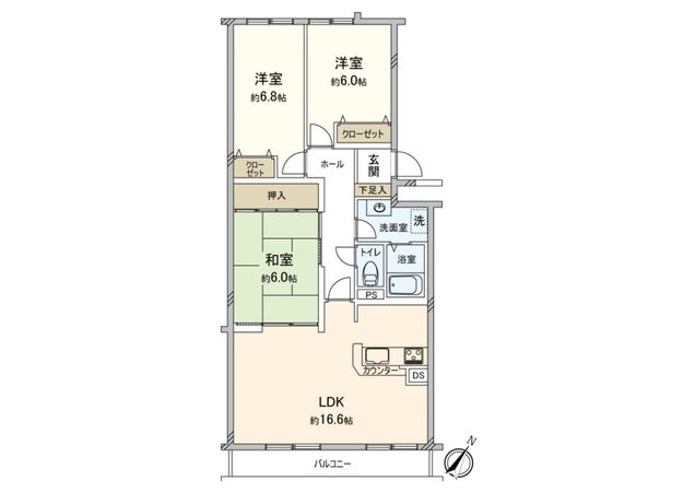 サーム手稲弐番館 間取図(平面図) 間取図(平面図)