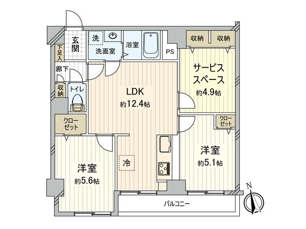 ハイツ琴似 間取図(平面図) 間取図(平面図)