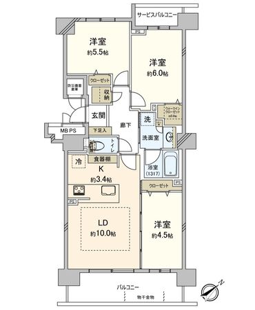 ファインシティアイム札幌二十四軒クロス棟 間取図(平面図) ファインシティアイム札幌二十四軒クロス棟 間取図(平面図)