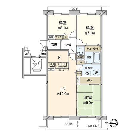 パシフィック星置西参番館 間取図(平面図) パシフィック星置西参番館 間取図(平面図)