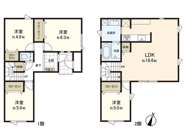 北11条東10丁目 新築戸建 B棟 間取図(平面図)