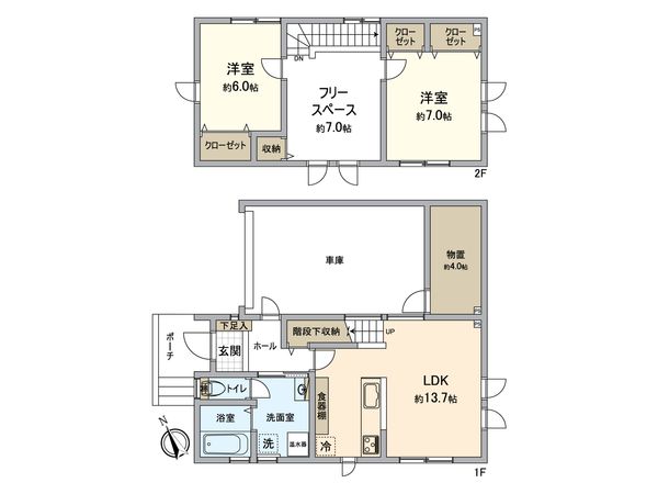 東雁来10条4丁目 戸建 間取図(平面図) 間取図(平面図)