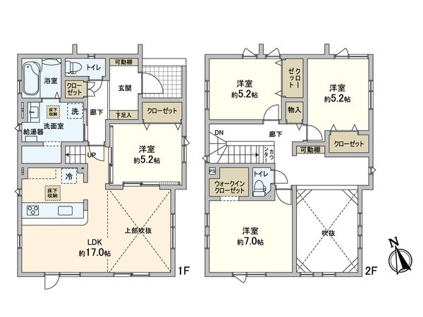 本町2条4丁目 新築2号棟 間取図(平面図) 本町2条4丁目 新築2号棟 間取図(平面図)
