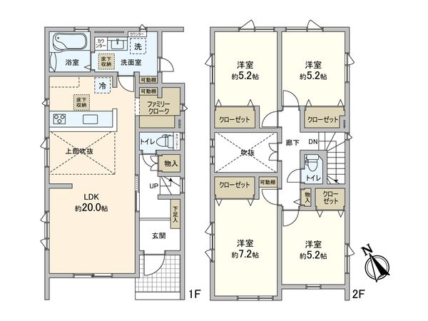 伏古8条3丁目 新築戸建1号棟 間取図(平面図)
