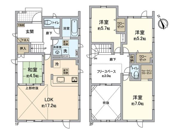 北19条東21丁目 戸建 2号棟 間取図