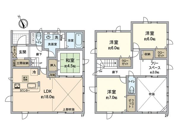 東苗穂6条1丁目 新築戸建3号棟 間取図(平面図) 東苗穂6条1丁目 新築戸建3号棟 間取図(平面図)