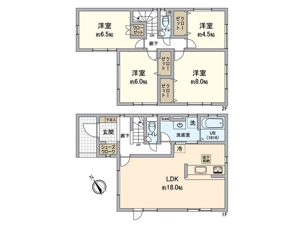 東雁来8条2丁目 戸建 間取図(平面図) 東雁来8条2丁目 戸建 間取図(平面図)
