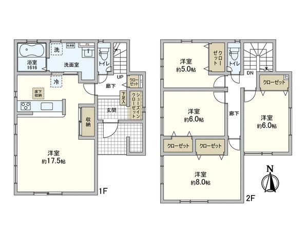 篠路3条8丁目 戸建 1号棟 間取図(平面図)
