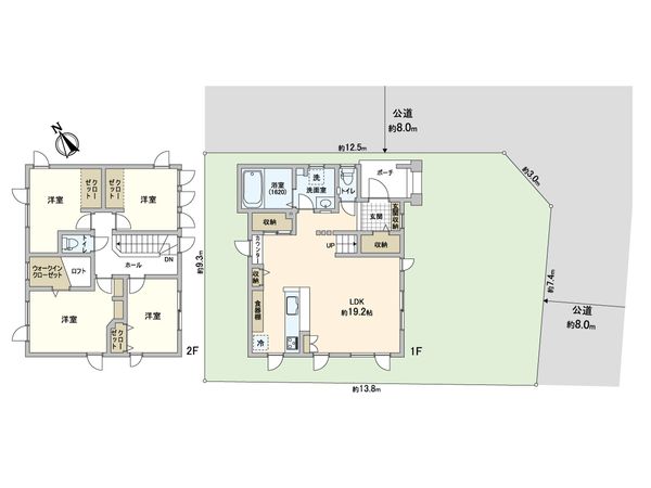 北21条東23丁目 戸建 間取図(平面図)