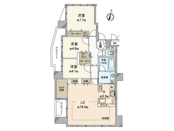 レクシオ新道東ステーションフロント 間取図(平面図)