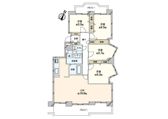 パルグラーサ札幌スクエア A棟 間取図(平面図)