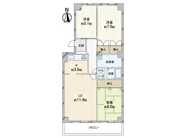 北二七条パークマンション 間取図(平面図) 北二七条パークマンション 間取図(平面図)