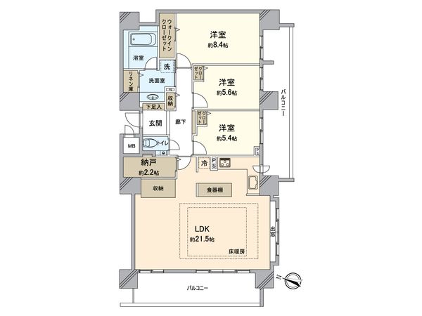 クリーンリバーフィネス元町グランスクエア ウエストコート 間取図(平面図) クリーンリバーフィネス元町グランスクエア ウエストコート 間取図(平面図)
