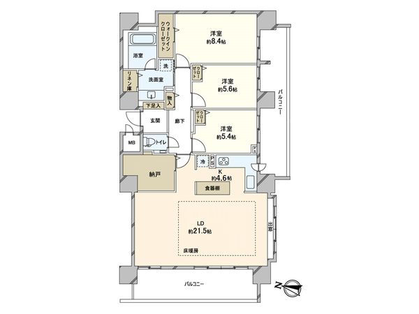 クリーンリバーフィネス元町グランスクエア ウエストコート 間取図(平面図) クリーンリバーフィネス元町グランスクエア ウエストコート 間取図(平面図)