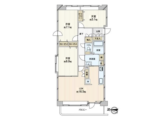 モン・レーブ新道東サウスガーデン 間取図(平面図) モン・レーブ新道東サウスガーデン 間取図(平面図)
