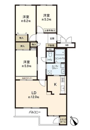 ロピア伏古公園 間取図(平面図)