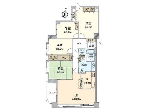 クリオ旭ヶ丘3番館 間取図(平面図) クリオ旭ヶ丘3番館 間取図(平面図)