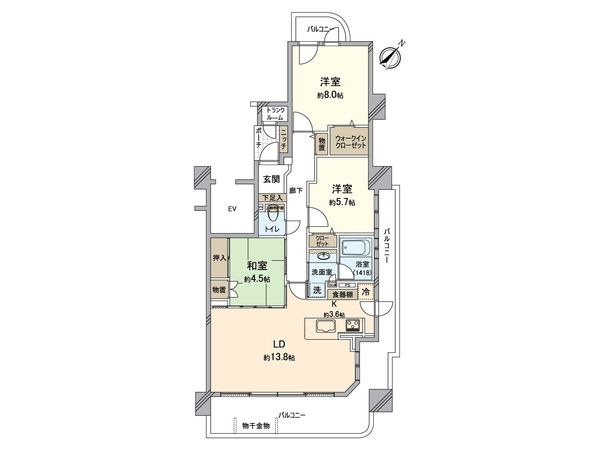 アルス福住札幌ドーム前 間取図(平面図)