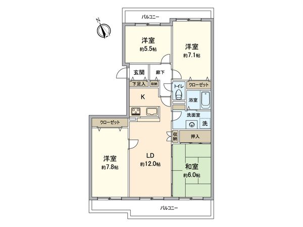 パシフィック東苗穂 間取図(平面図) パシフィック東苗穂 間取図(平面図)