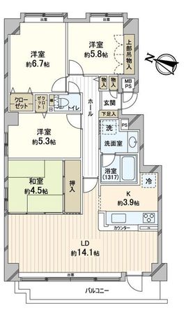 パールコート北12条 間取図(平面図) パールコート北12条 間取図(平面図)