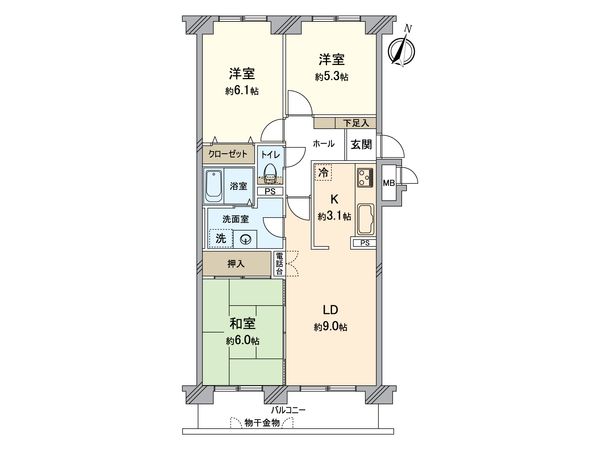 ラポール元町 間取図(平面図)