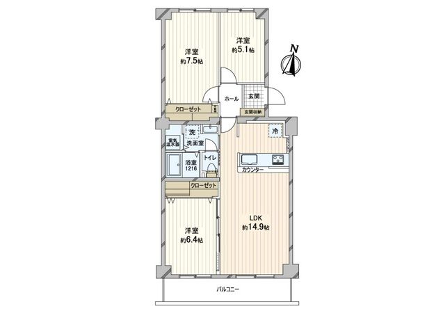 北二七条パークマンション 間取図(平面図)