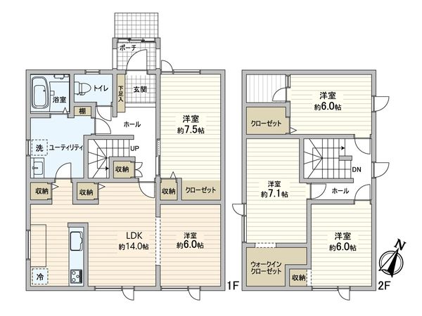 石狩市緑苑台東3条3丁目 戸建 間取図(平面図) 石狩市緑苑台東3条3丁目 戸建 間取図(平面図)
