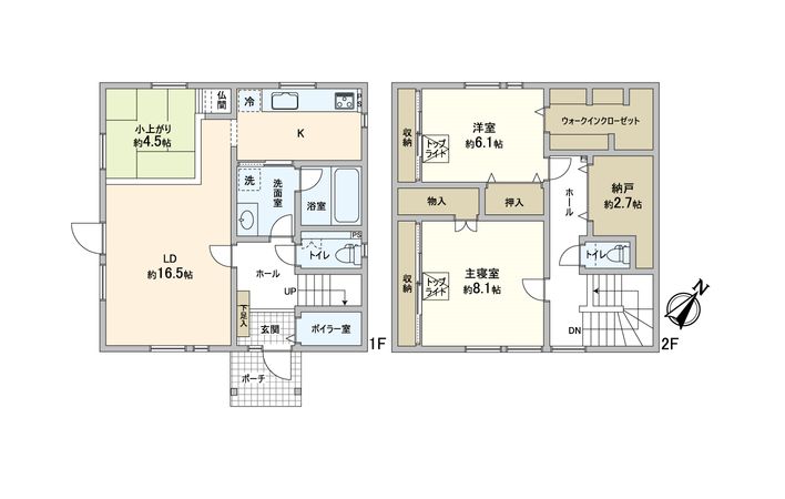 新琴似6条8丁目 戸建 間取図(平面図) 新琴似6条8丁目 戸建 間取図(平面図)