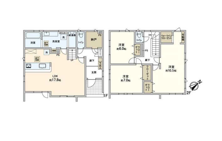新琴似1条2丁目 新築戸建 間取図(平面図) 新琴似1条2丁目 新築戸建 間取図(平面図)